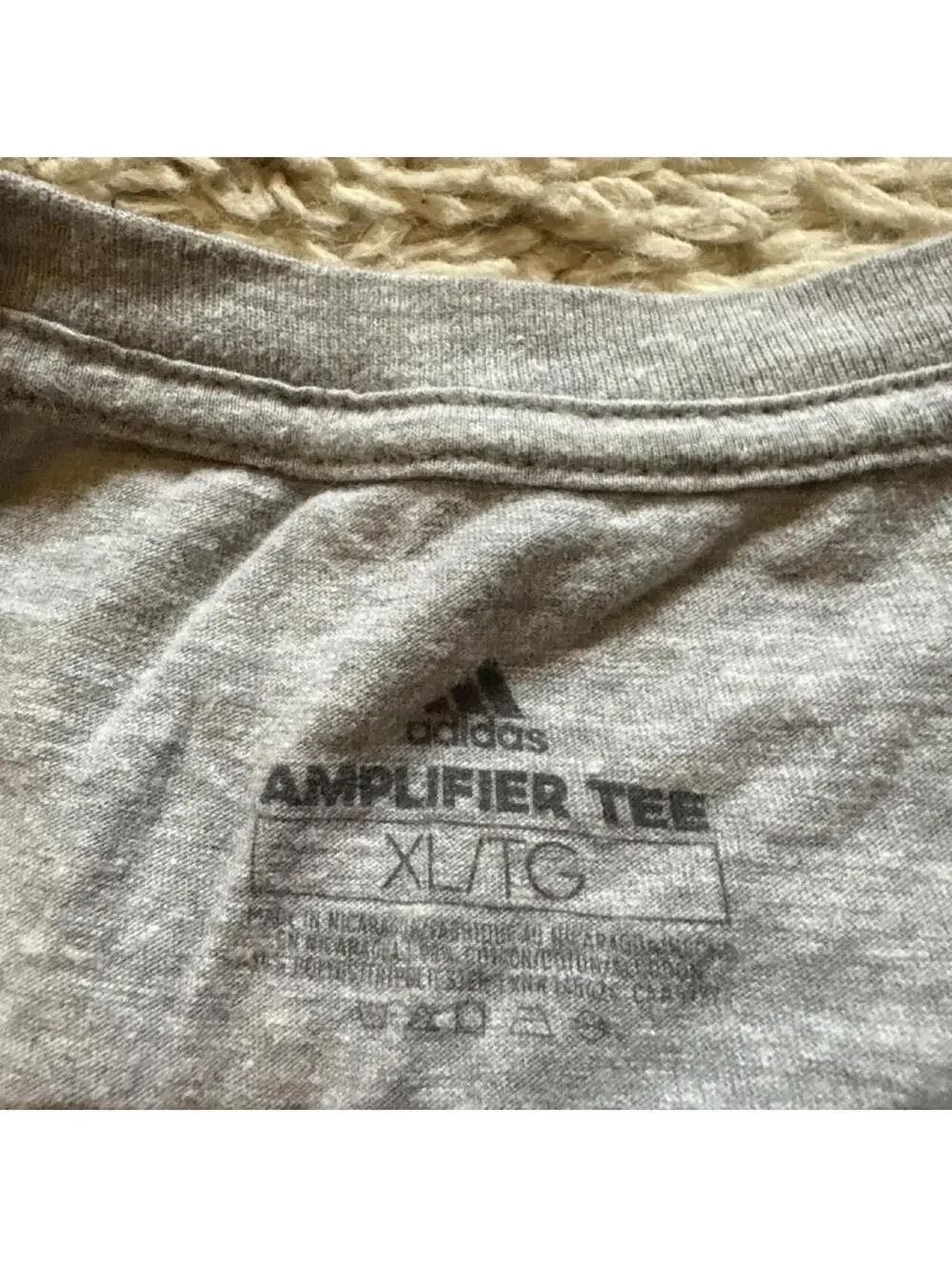 Fire Y2K center logo Gray Adidas Rutgers University cotton t-shirt